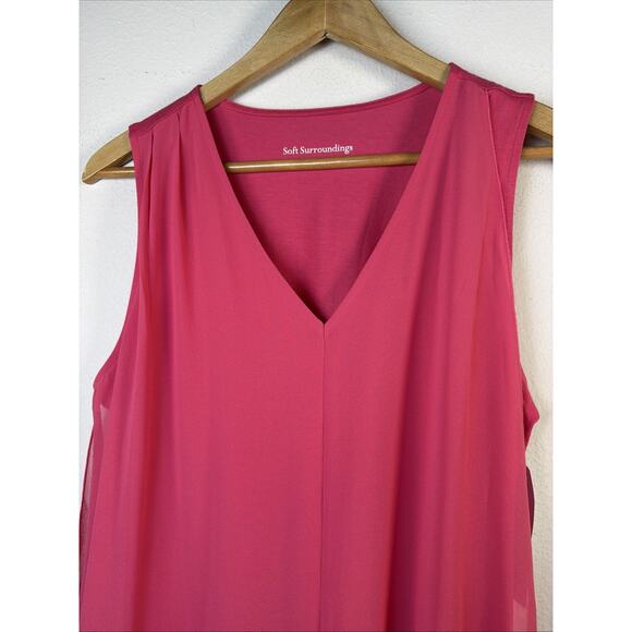 Soft Surroundings Medium Amalfi Dress Lipstick Pink NWT $100 fairy feminine - Picture 5 of 11